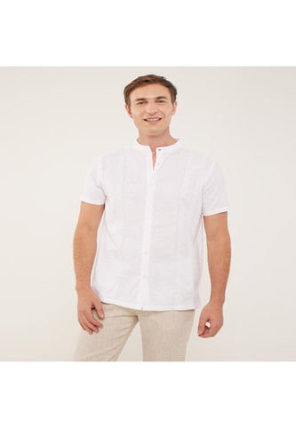 Camisa Guayabera Para Hombre Manga Corta Sin Bolsillo Color Blanco Marca Patprimo #44030380 Patprimo