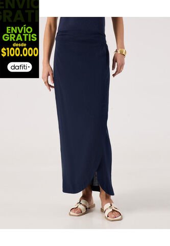 Falda Para Mujer Largo Color Azul Marca Patprimo #30140411 Patprimo