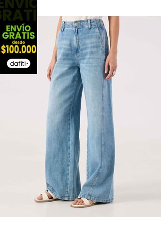 Jean Para Mujer Wide-Leg Color Azul Marca Patprimo #30160485 Patprimo