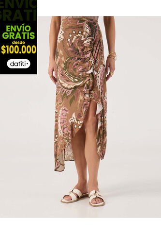 Falda Para Mujer Largo Color Café Marca Patprimo #30140406 Patprimo