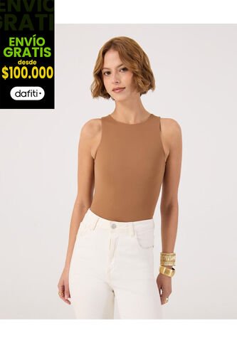 Body Para Mujer Manga Sisa Color Café Marca Patprimo #30200010 Patprimo