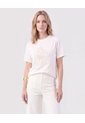 Camiseta Con Bordado De Cordón Para Mujer  Para Mujer Blanco Patprimo de Patprimo