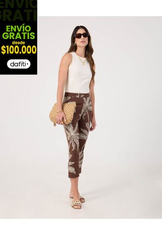 Pantalón Para Mujer Capri Color Café Marca Patprimo #30072062 Patprimo