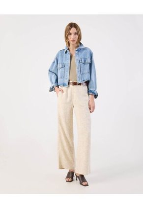 Camiseta  Para Mujer Manga Sisa Cuello Redondo Color Beige Marca Patprimo #30093852