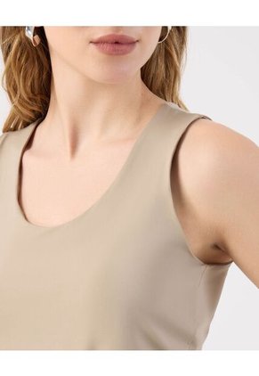 Camiseta  Para Mujer Manga Sisa Cuello Redondo Color Beige Marca Patprimo #30093852