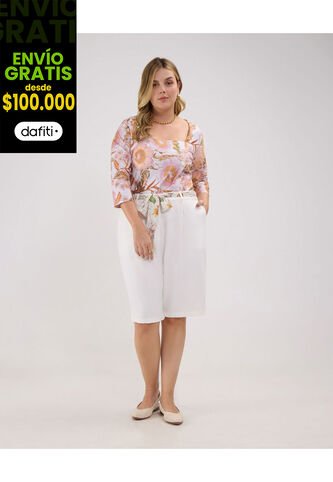 Bermuda Para Mujer  Color Blanco Marca Patprimo #14100132 Patprimo