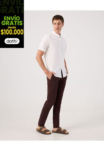 Pantalón Para Hombre Multiusos Plano Color Café Marca Patprimo #44071139 Patprimo