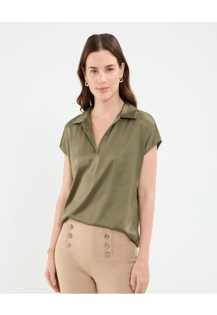 Blusa Para Mujer Manga Corta Color Verde Marca Patprimo #30123491