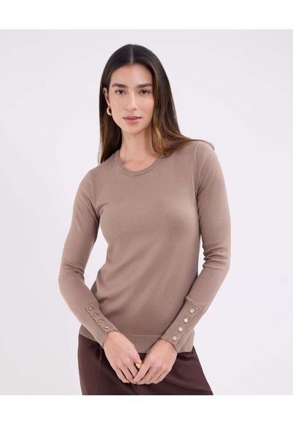 Saco Para Mujer Cuello Redondo Color Café Marca Patprimo #30330633
