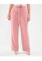 Pantalón Fluido Con Cinturón  Para Mujer Rosa Patprimo de Patprimo
