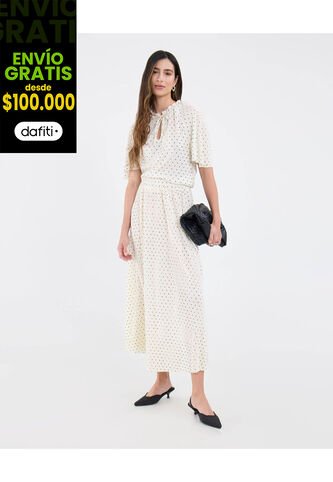 Falda Para Mujer Medio Color Crema Marca Patprimo #30140412 Patprimo