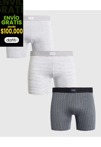 Boxer X3 Para Hombre Fleat Seamer Medio Color Surtido Marca Patprimo #44130003 Patprimo