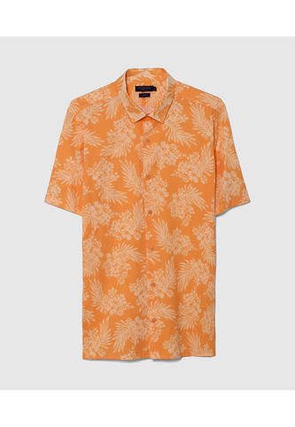 Camisa Para Hombre Manga Corta Sin Bolsillo Color Naranja Marca Patprimo #44012912 Patprimo