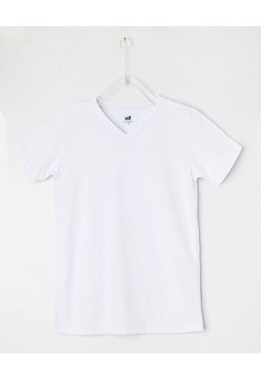 Camiseta Interior Niño Junior Cuello V Unicolor Infantil Niño Blanco Patprimo