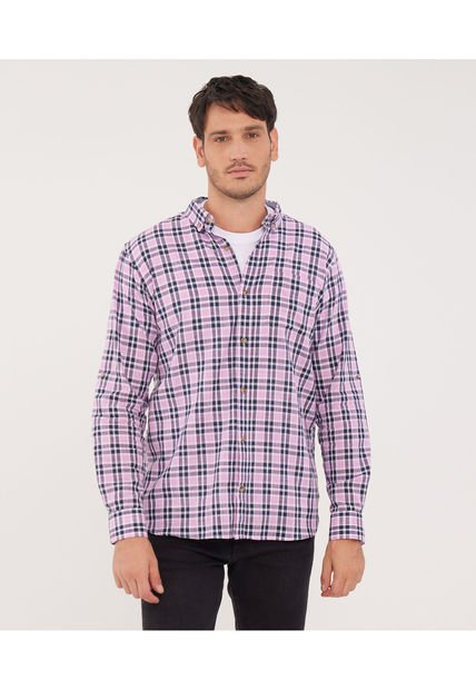 Camisa Para Hombre Manga Larga Con Bolsillo Color Rosado Marca Patprimo #44012917