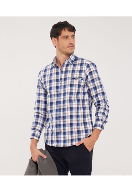 Camisa Para Hombre Manga Larga Con Bolsillo Color Azul  Marca Patprimo #44012891