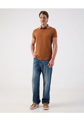 Polo Para Hombre Cuello Tejido Sin Bolsillo Color Café Marca Patprimo #44117399