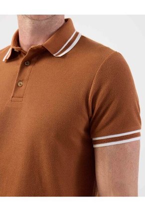 Polo Para Hombre Cuello Tejido Sin Bolsillo Color Café Marca Patprimo #44117399