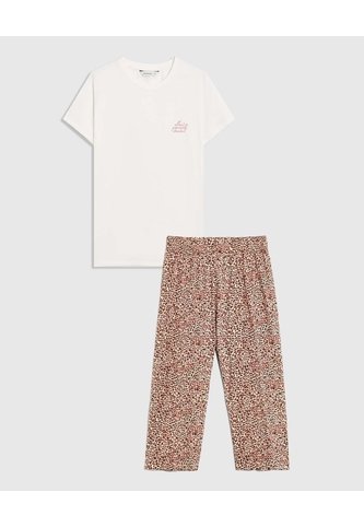 Pijama De Pantalón Y Cuello Redondo Mujer  Para Mujer Café Patprimo Patprimo