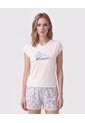 Pijama De Short Con Encaje Para Mujer  Para Mujer Blanco Patprimo de Patprimo