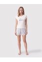 Pijama De Short Con Encaje Para Mujer  Para Mujer Blanco Patprimo de Patprimo