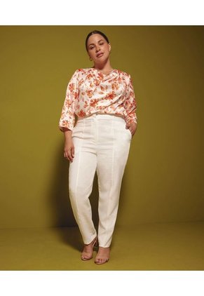 Blusa Estampada Con Manga 3/4  Para Mujer Blanco Patprimo