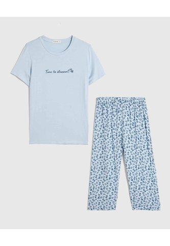 Pijama Con Pantalón Recto Para Mujer  Para Mujer Azul Patprimo Patprimo