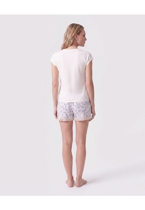 Pijama De Short Con Encaje Para Mujer  Para Mujer Blanco Patprimo