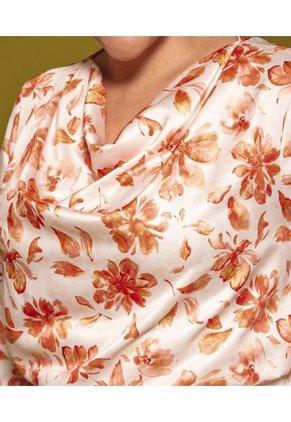 Blusa Estampada Con Manga 3/4  Para Mujer Blanco Patprimo