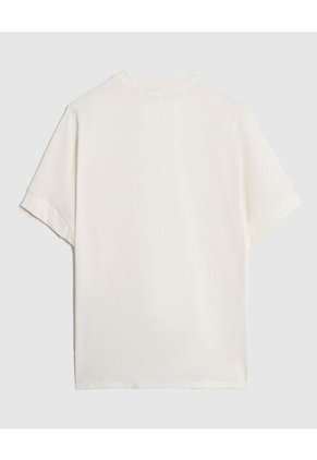 Camiseta  Para Mujer Manga Corta Cuello Redondo Color Crema Marca Patprimo #14091454