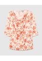 Blusa Estampada Con Manga 3/4  Para Mujer Blanco Patprimo de Patprimo