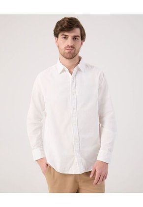 Camisa Para Hombre Manga Larga Sin Bolsillo Cuello Casual M Color Blanco Marca Patprimo #44013123