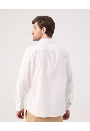 Camisa Para Hombre Manga Larga Sin Bolsillo Cuello Casual M Color Blanco Marca Patprimo #44013123