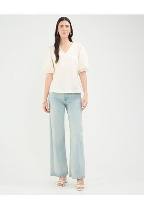 Blusa Para Mujer Manga Corta Color Crema Marca Patprimo #30123402