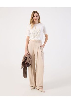 Camiseta  Para Mujer Manga Corta Cuello Redondo Color Blanco Marca Patprimo #30093902