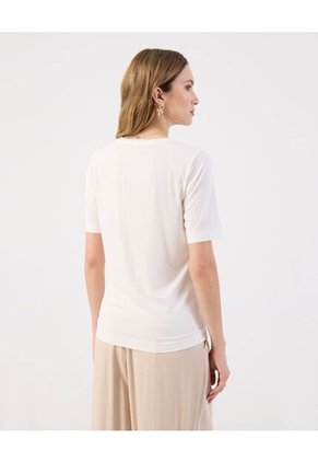 Camiseta  Para Mujer Manga Corta Cuello Redondo Color Blanco Marca Patprimo #30093902