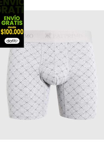 Boxer X1 Para Hombre Fleat Seamer Medio Color Gris Marca Patprimo #44000093 Patprimo