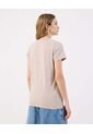 Camiseta  Para Mujer Manga Corta Cuello Redondo Color Beige Marca Patprimo #30093882 de Patprimo