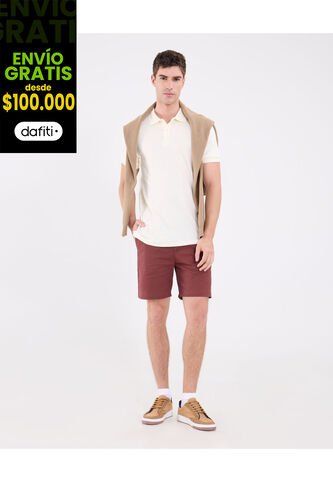 Bermuda Para Hombre Slim Corto Color Vino Marca Patprimo #44100521 Patprimo