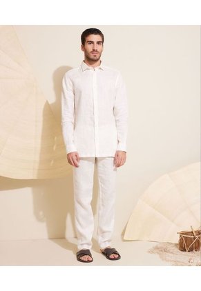 Camisa Guayabera Para Hombre Manga Larga Sin Bolsillo Color Blanco Marca Patprimo #44030360