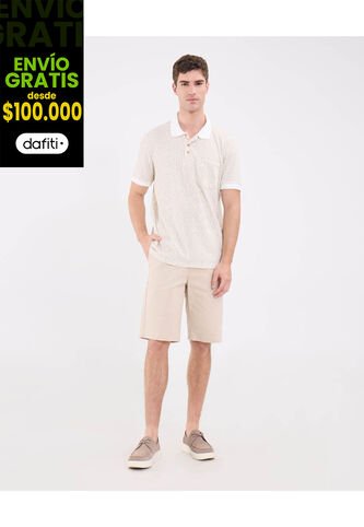 Bermuda Para Hombre Regular Corto Color Beige Marca Patprimo #44100515 Patprimo