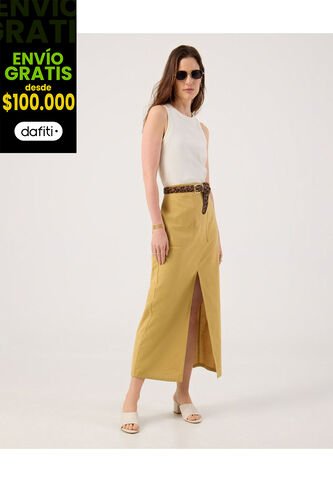 Falda Para Mujer Medio Color Verde Marca Patprimo #30140404 Patprimo