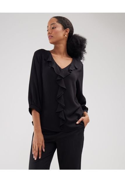 Blusa Para Mujer Manga 3/4 Patprimo En Color Negro #30123337