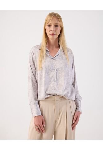 Camisa  Para Mujer Manga Larga Color Gris Marca Patprimo #30010730 Patprimo