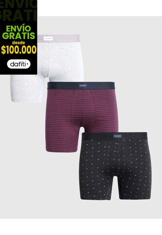 Boxer X3 Para Hombre Fleat Seamer Medio Color Surtido Marca Patprimo #44130003 Patprimo