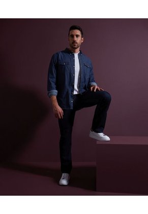 Camisa Para Hombre Manga Larga Con Bolsillo Color Azul  Marca Patprimo #44012762