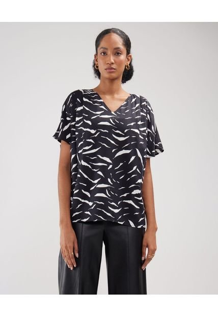 Blusa Para Mujer Manga Corta Color Negro Marca Patprimo #30123336