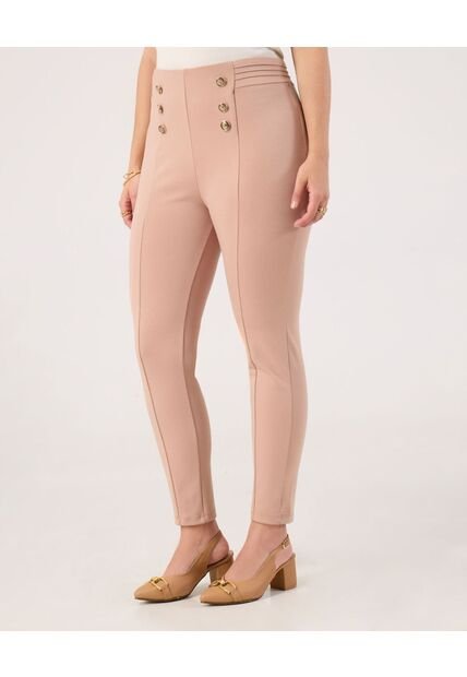 Leggins Con Botones Y Alforzas  Para Mujer Café Patprimo