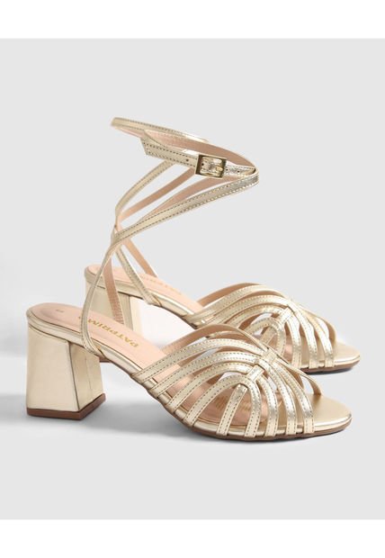 Sandalias Para Mujer  Color Dorado Marca Patprimo #30690093