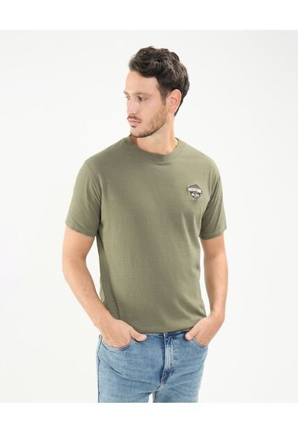 Camiseta Para Hombre Manga Corta Cuello Redondo Color Verde  Marca Patprimo #44090918